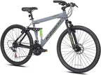 Kent International 26" KZ2600 Full Suspension Mountain Bike, Grey
