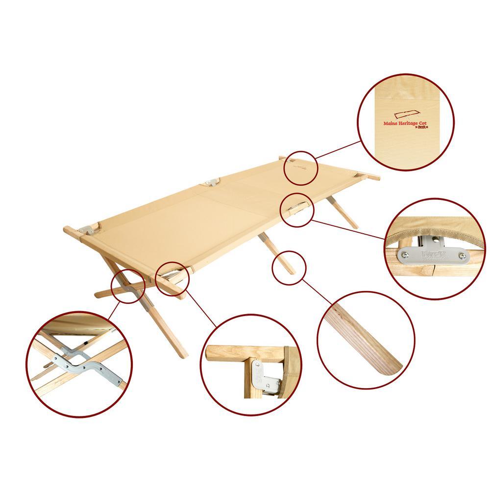 Maine Herita84 in. x 30 in. Hard Wood Frame Polyester Cover Cot