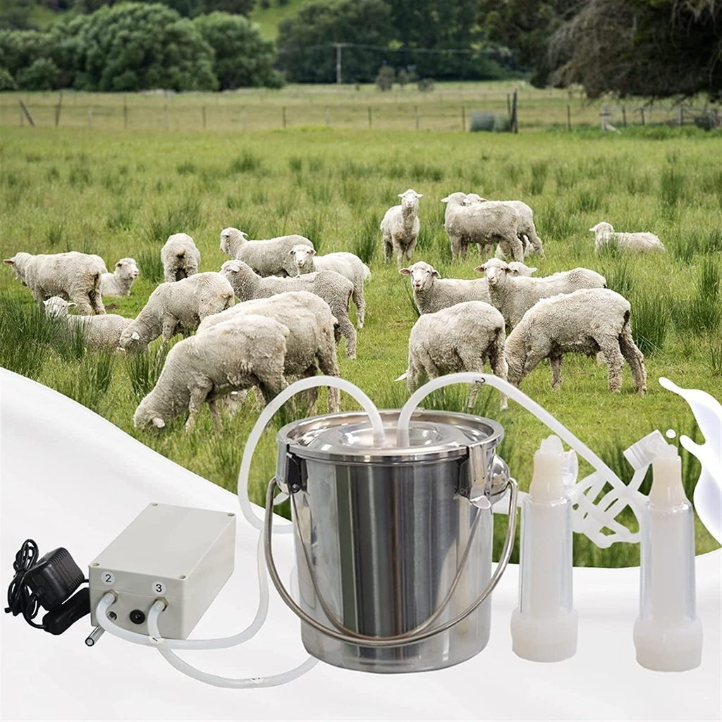 goat milking machine, pulsation vacuum pump milker, automatic portable livestock milking equipment, electric pulsation milking machine, milking machine goat milking supplies for sheep ( size : 14l )