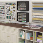 24-Drawer Plastic Drawer StoraCabinet for GaraOrganization, Bead Organizer, Building Bricks Storage, Teacher Toolbox, Makeup Organizer, 20" W x 6" D x 16" H, 10124 Black