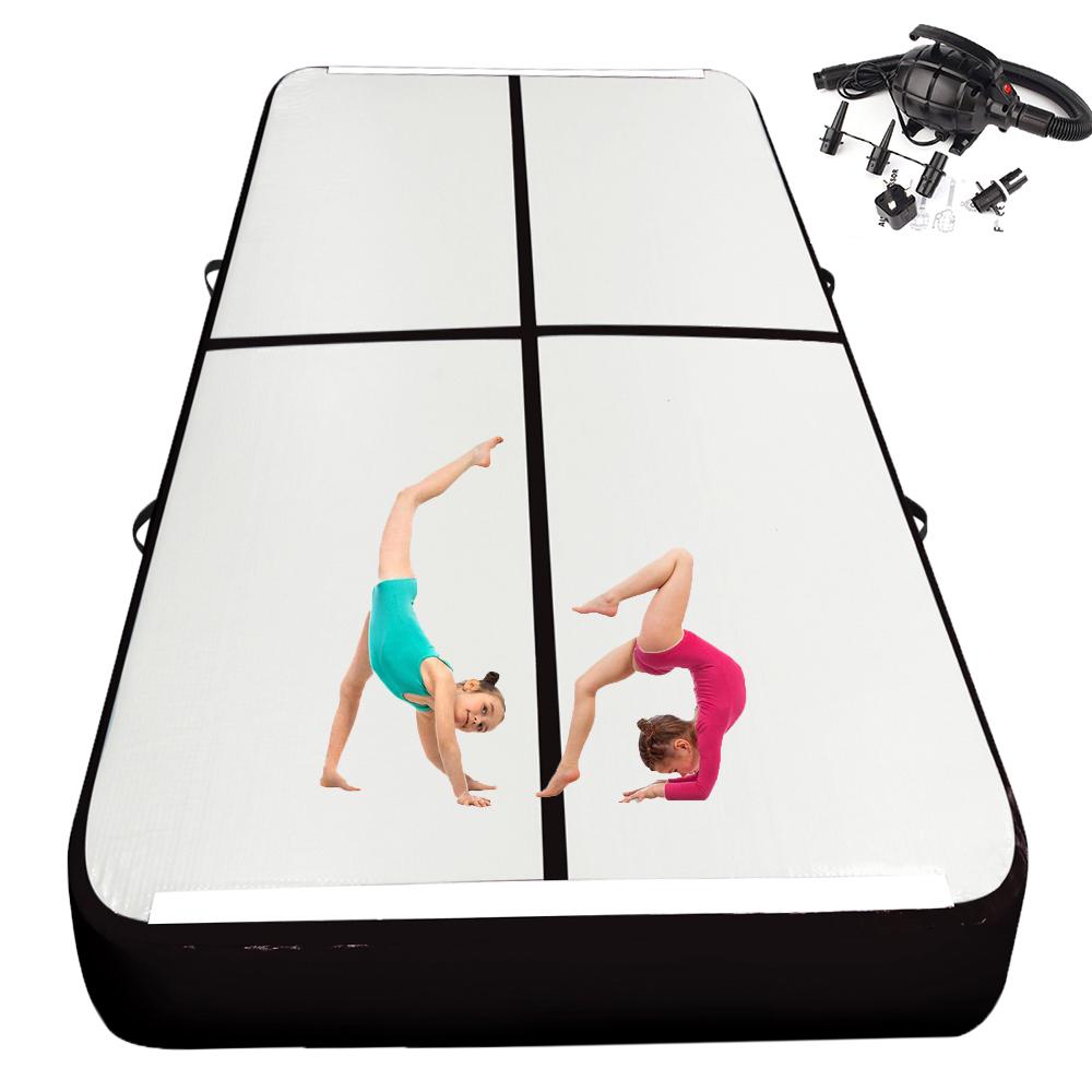 Fbsport 2m Width Black 6m*2m*0.2m Air Track Floor Home Inflatable Gymnastics Tumbling Mat GYM+Pump