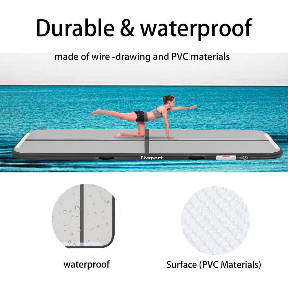 Fbsport 2m Width Black 6m*2m*0.2m Air Track Floor Home Inflatable Gymnastics Tumbling Mat GYM+Pump