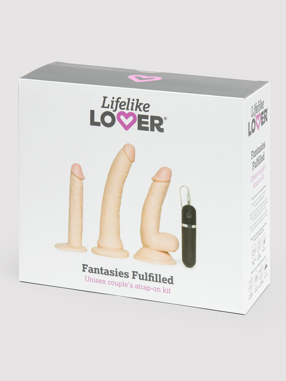 Lifelike Lover Realistic Pleasures Strap-On Dildo Kit (8 Piece), Flesh Pink