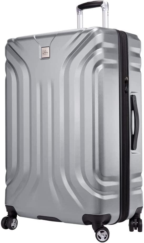Nimbus 4.0 Hardside Spinner Luggage (Shiny Silver, Checked-Large 28-Inch)