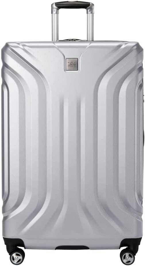 Nimbus 4.0 Hardside Spinner Luggage (Shiny Silver, Checked-Large 28-Inch)