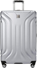Nimbus 4.0 Hardside Spinner Luggage (Shiny Silver, Checked-Large 28-Inch)