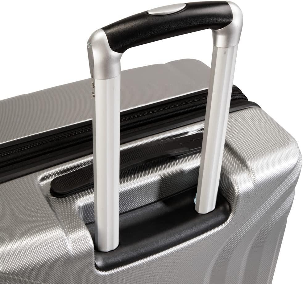 Nimbus 4.0 Hardside Spinner Luggage (Shiny Silver, Checked-Large 28-Inch)