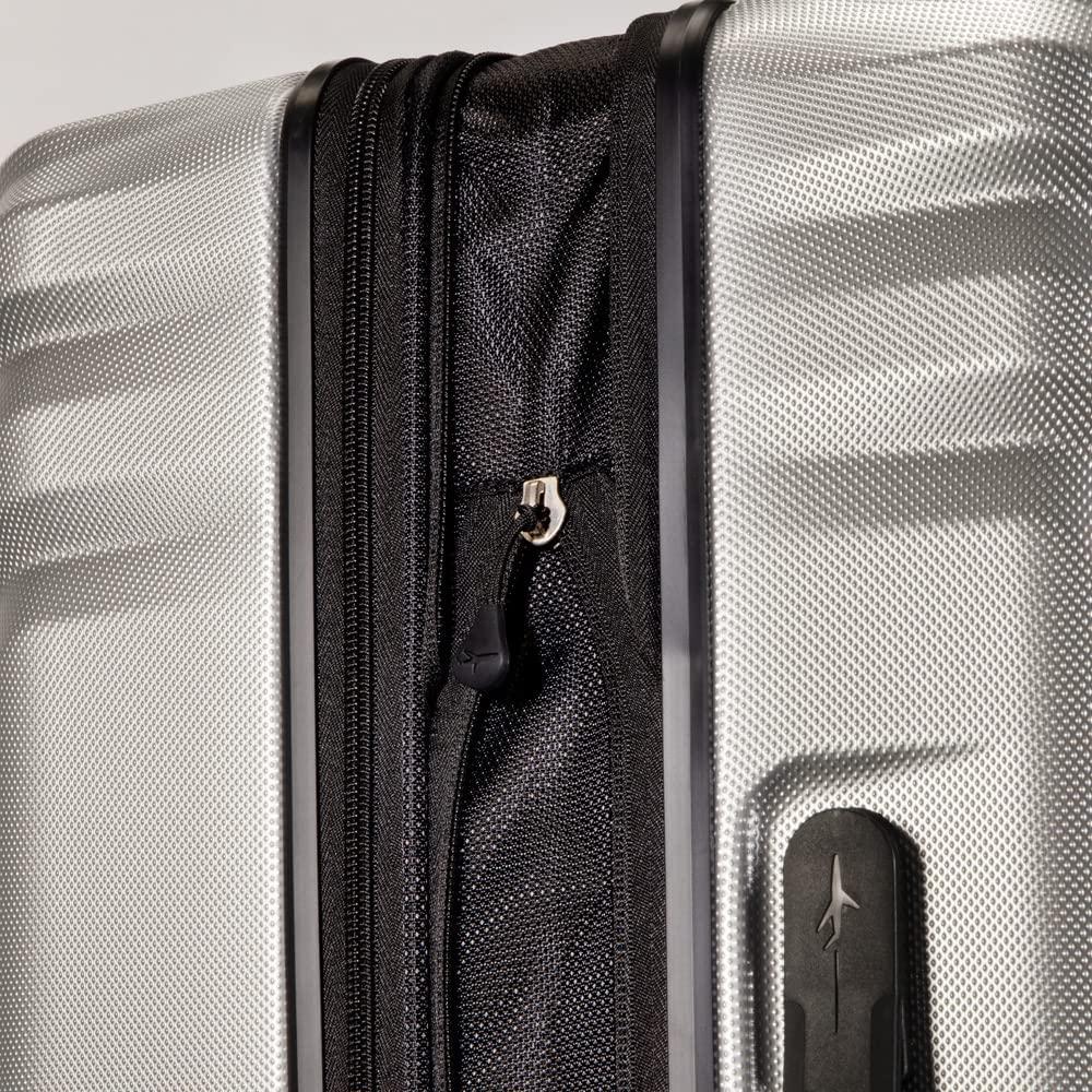 Nimbus 4.0 Hardside Spinner Luggage (Shiny Silver, Checked-Large 28-Inch)