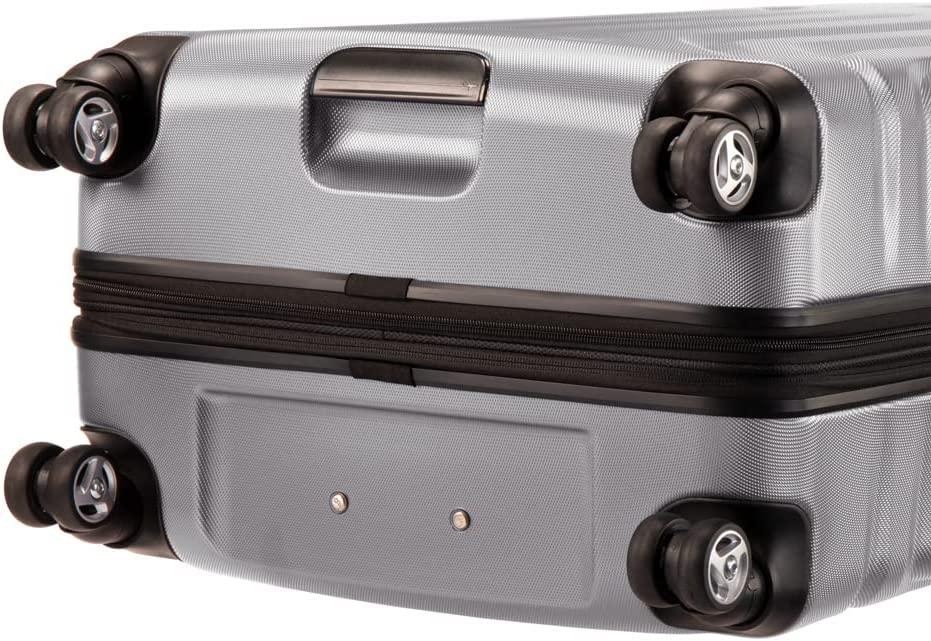 Nimbus 4.0 Hardside Spinner Luggage (Shiny Silver, Checked-Large 28-Inch)