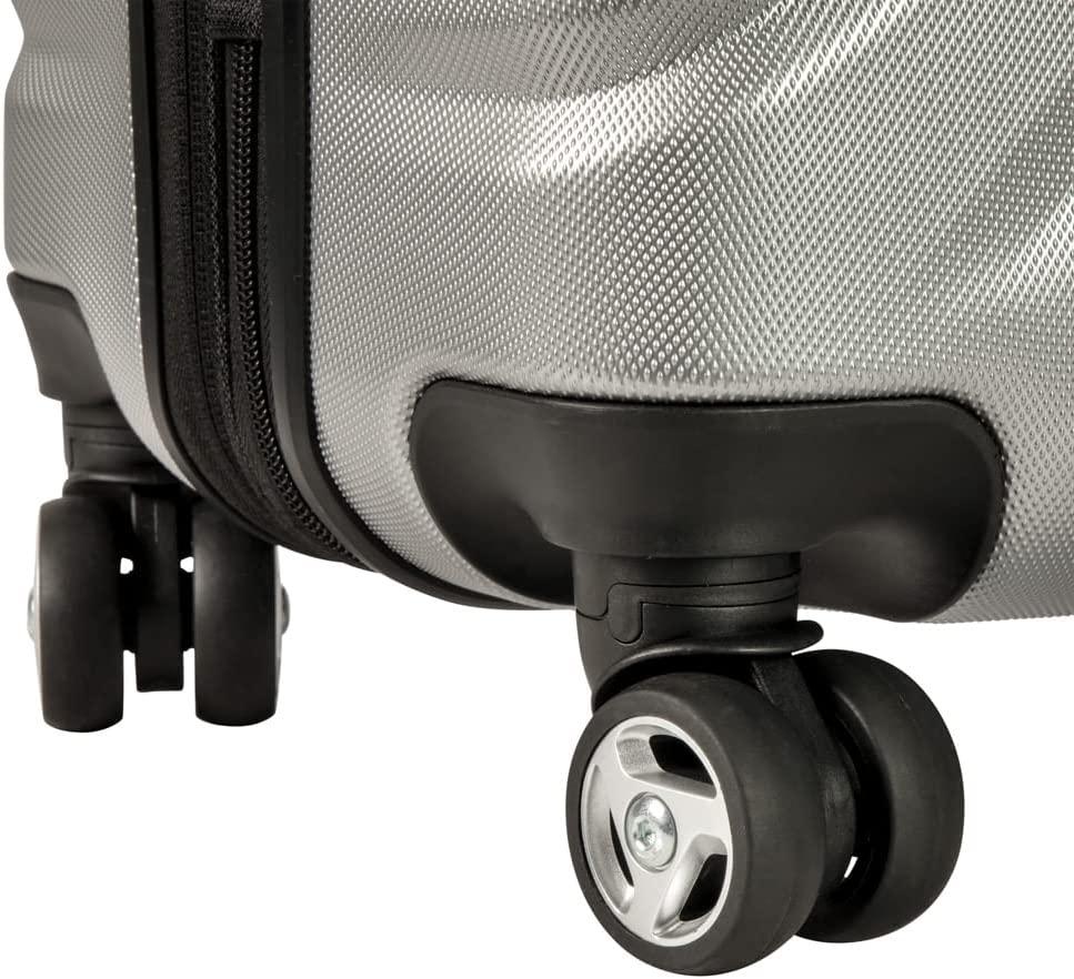 Nimbus 4.0 Hardside Spinner Luggage (Shiny Silver, Checked-Large 28-Inch)