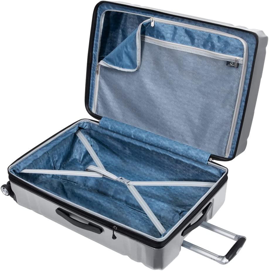 Nimbus 4.0 Hardside Spinner Luggage (Shiny Silver, Checked-Large 28-Inch)