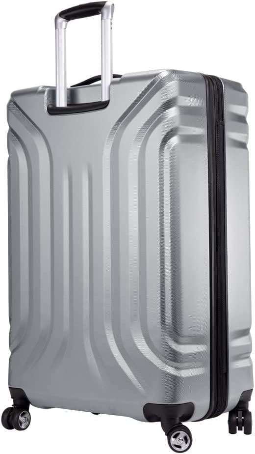Nimbus 4.0 Hardside Spinner Luggage (Shiny Silver, Checked-Large 28-Inch)