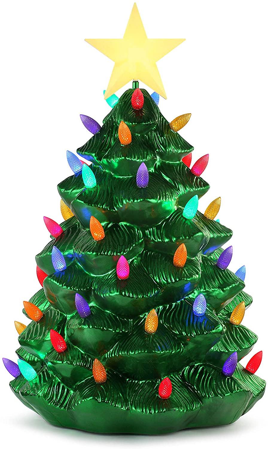Mr. Christmas 36" Outdoor Blow Mold Nostalgic Tree-Green Metallic Christmas Décor, inch