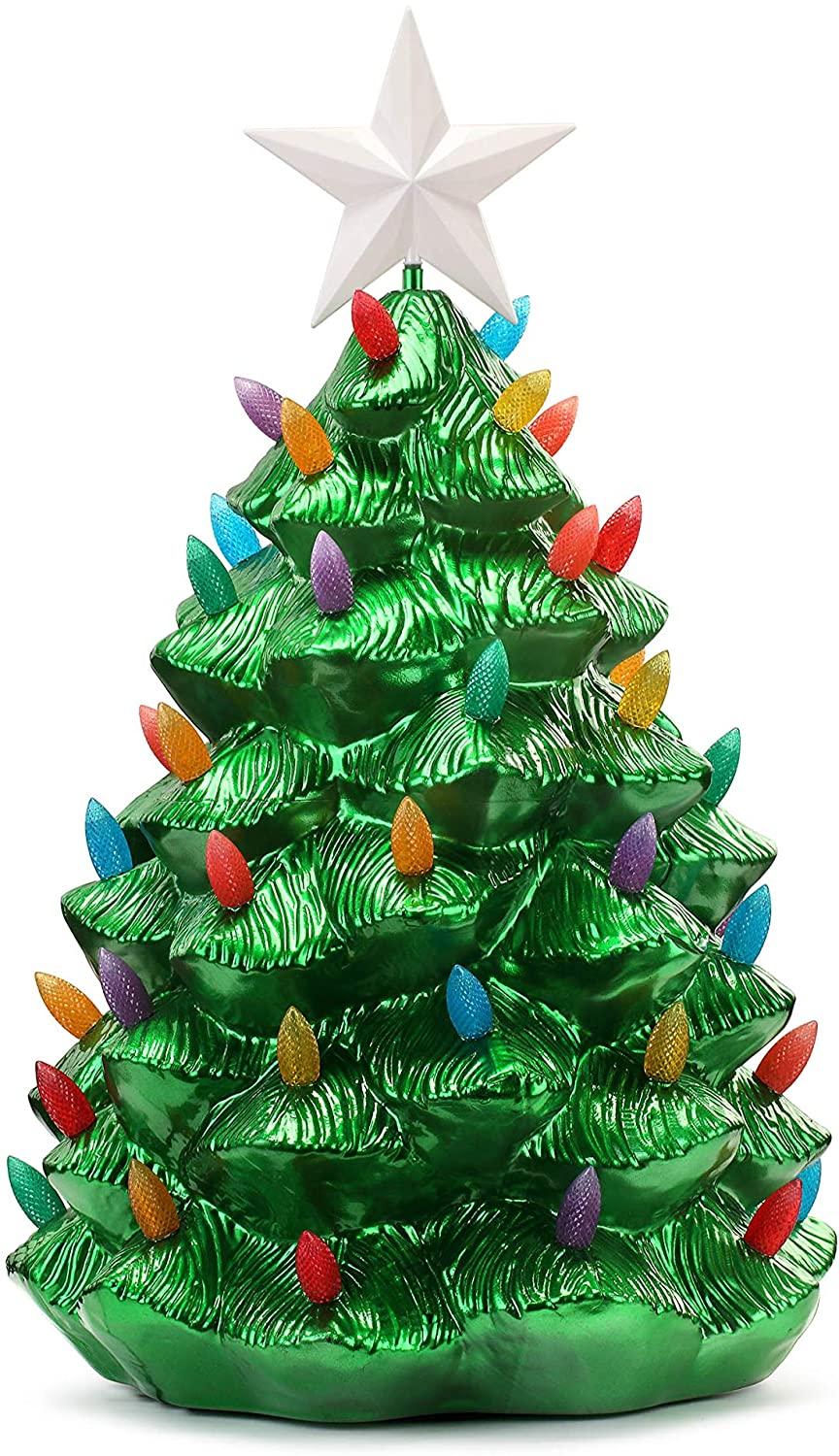 Mr. Christmas 36" Outdoor Blow Mold Nostalgic Tree-Green Metallic Christmas Décor, inch