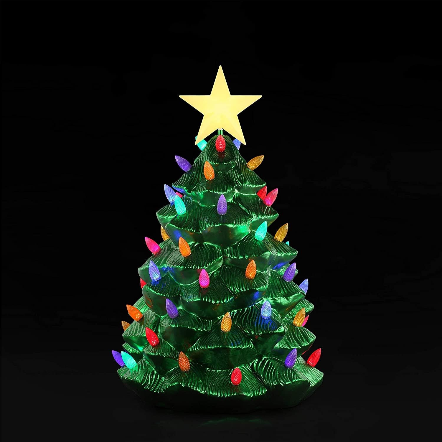 Mr. Christmas 36" Outdoor Blow Mold Nostalgic Tree-Green Metallic Christmas Décor, inch