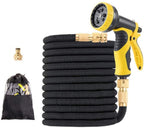 QXDZSWB 15-100FT TPE Garden Hoses Drip Irrigation System Watering Hoses with Faucet Connector Car Washer Nozzle Watering Kits (Color : Black, Lengh : 100FT)