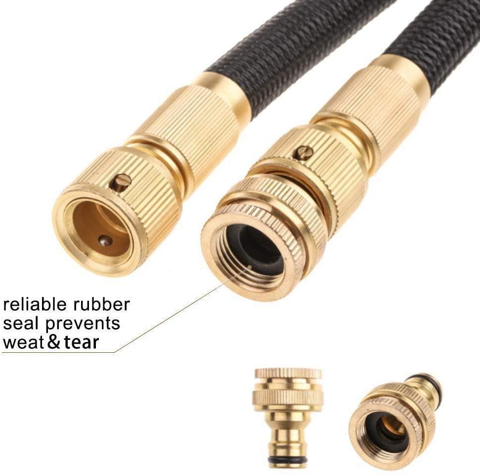 QXDZSWB 15-100FT TPE Garden Hoses Drip Irrigation System Watering Hoses with Faucet Connector Car Washer Nozzle Watering Kits (Color : Black, Lengh : 100FT)