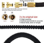 QXDZSWB 15-100FT TPE Garden Hoses Drip Irrigation System Watering Hoses with Faucet Connector Car Washer Nozzle Watering Kits (Color : Black, Lengh : 100FT)