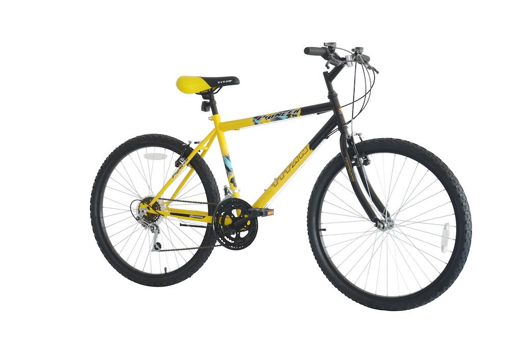 Pioneer 18-Speed Men's Mountain Bicycle, Yellow
