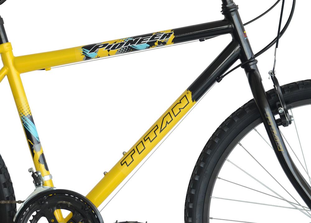 Pioneer 18-Speed Men's Mountain Bicycle, Yellow