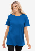 thermal short-sleeve satin-trim tee