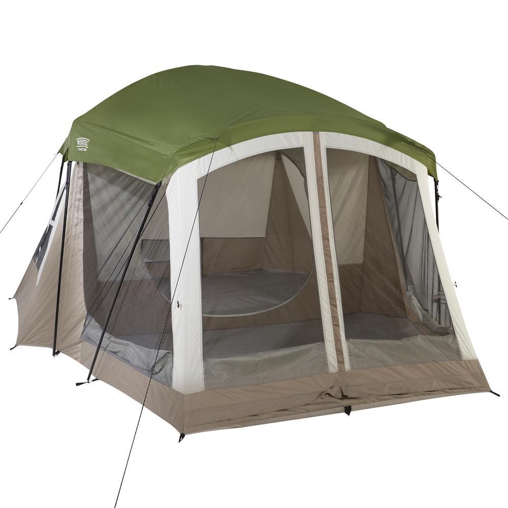 Klondike 8-Person 3-Season Screen Room Camping Tent in Green
