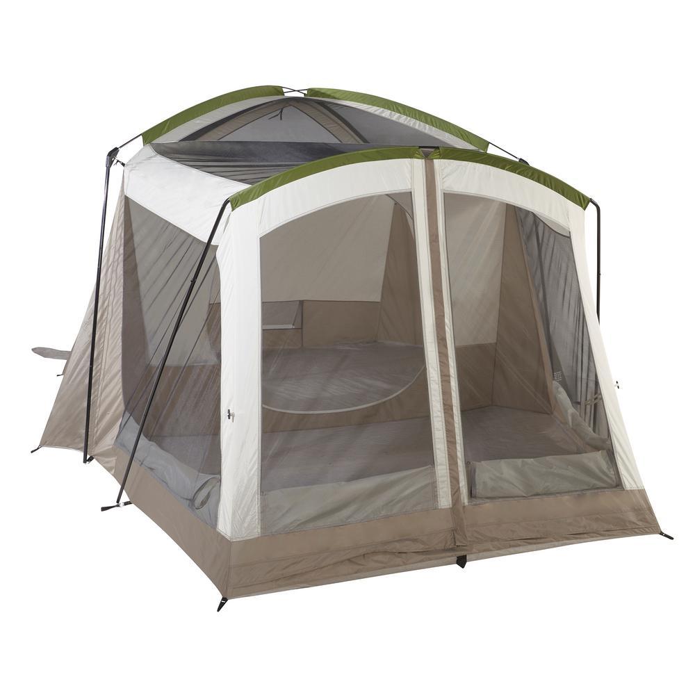 Klondike 8-Person 3-Season Screen Room Camping Tent in Green