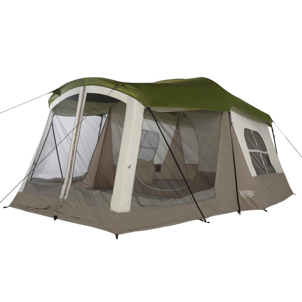 Klondike 8-Person 3-Season Screen Room Camping Tent in Green