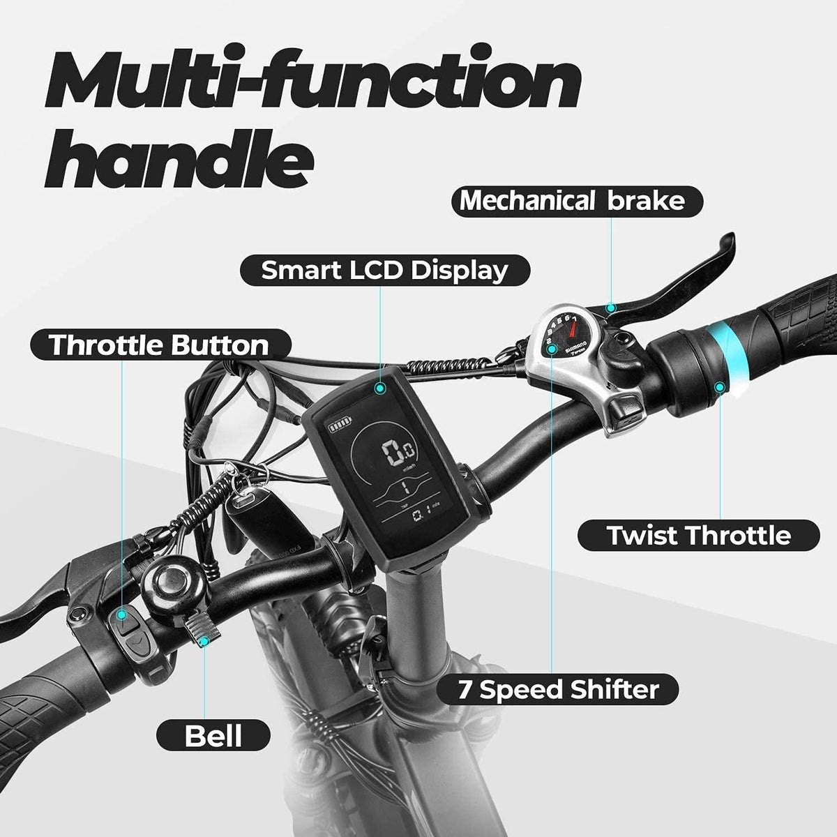 Eahora X5 750W Folding Fat Tire Electric Bicycle 48V 12ah Commuter Electric Bike for Adults Front Suspension, 20 Inch Ebike with Power Regeneration, Electric Lock,  7 Speed Gears