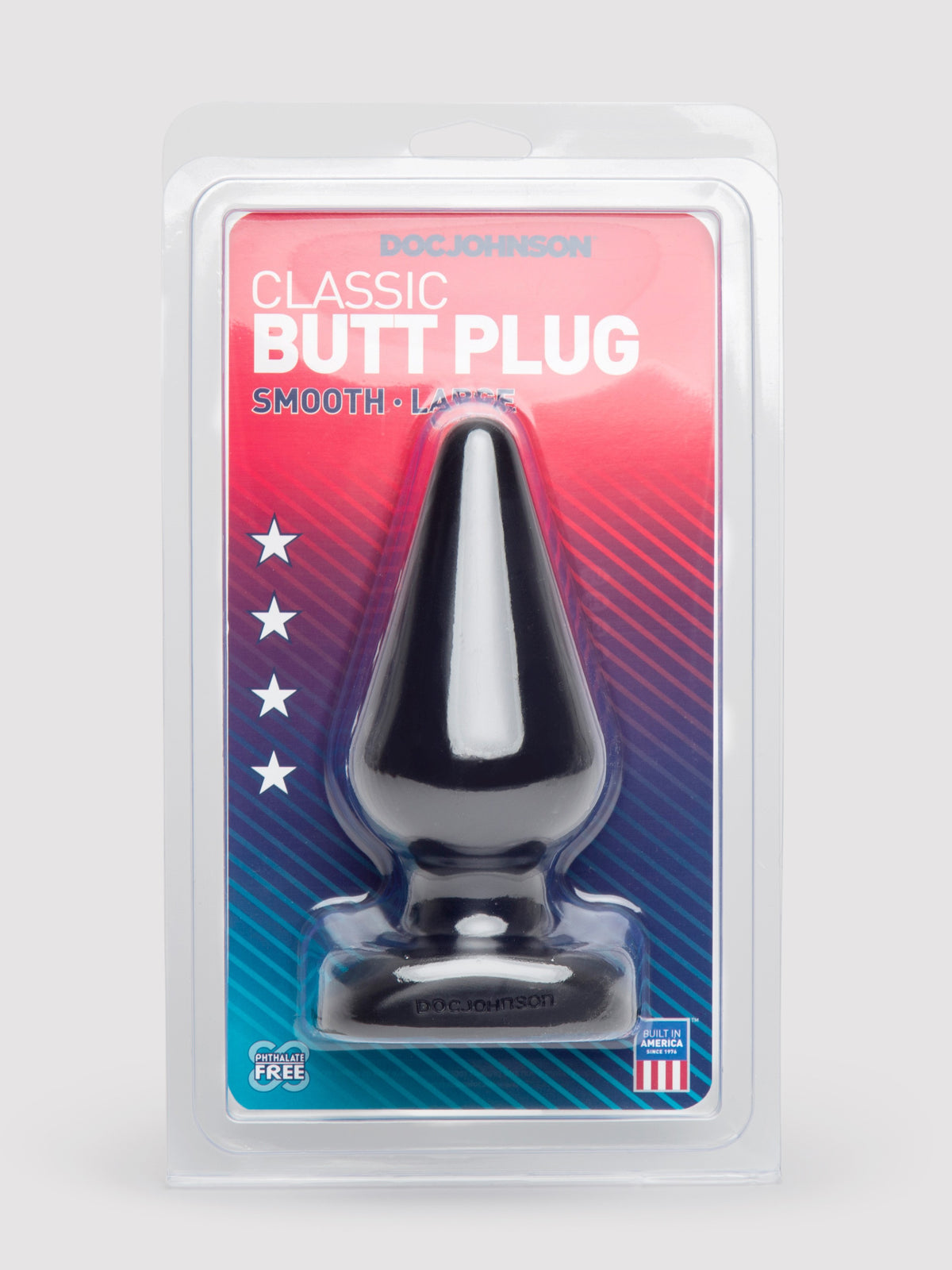 Doc Johnson Large Butt Plug 6 Inch, Black