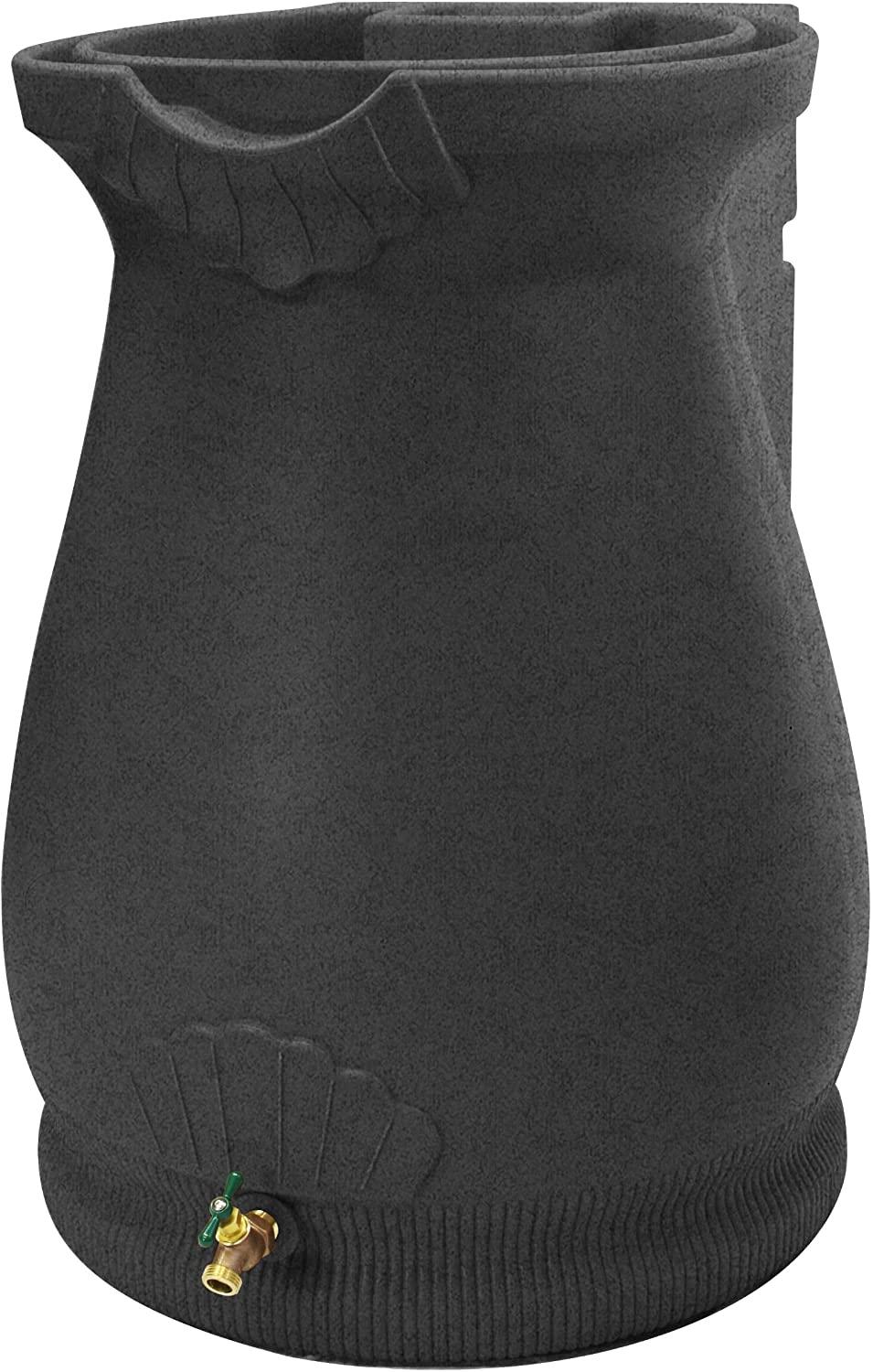 Good Ideas Rwurn-DAR Rain Wizard Rain Barrel Urn 65 Gallon, Dark Granite