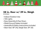 Winter Wonder Lane 58" Light-Up Deer &amp; Sleigh Holiday Seasonal Christmas Indoor/Outdoor Decor