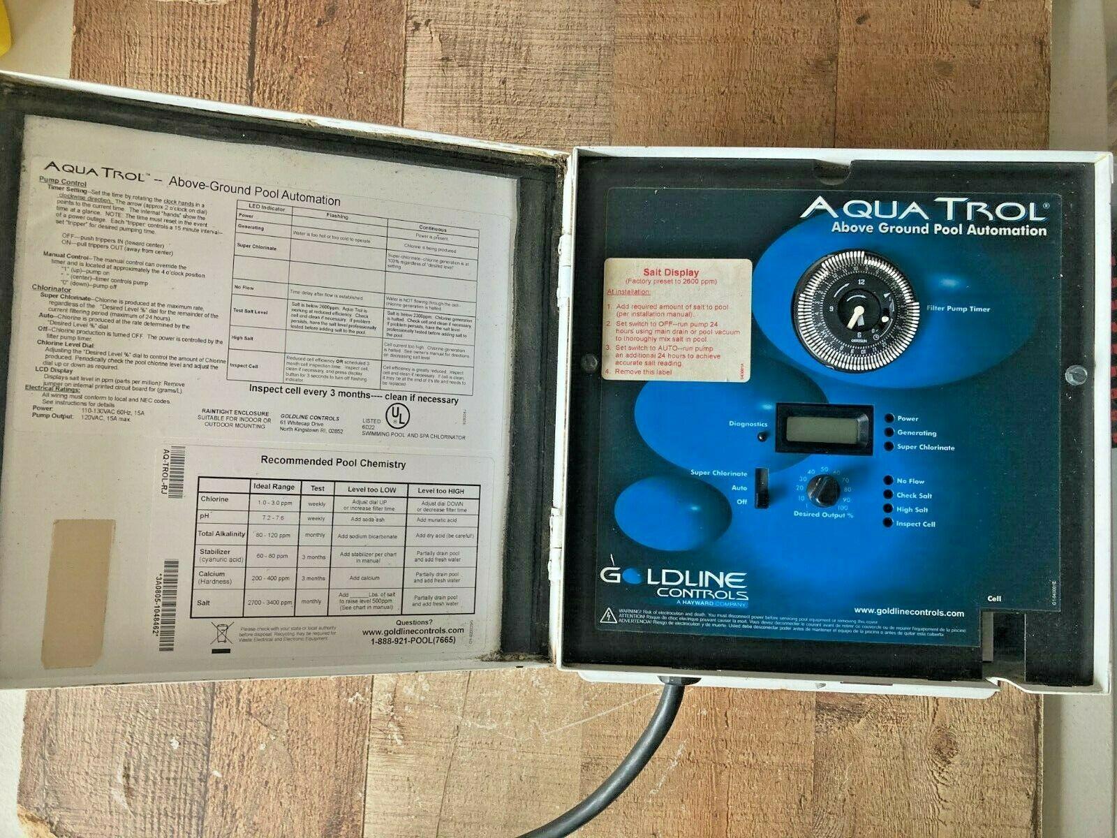 hayward goldline aq-trol-rj aquatrol swimming pool salt chlorinator