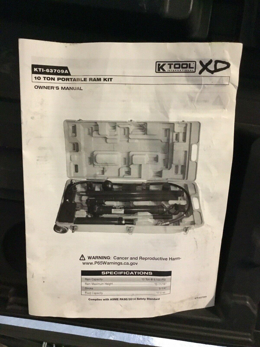10 Ton Portable Ram Kit (XD) K Tool International - KTI63709A