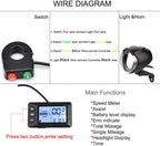 Electric Bike Conversion Kit Front Wheel Motor 350W E Bike Kit 36V Hub Motor 20" Bicycle BLDC Controller with LCD Display Controller PAS Brake Lever for 20 1.95 Tire
