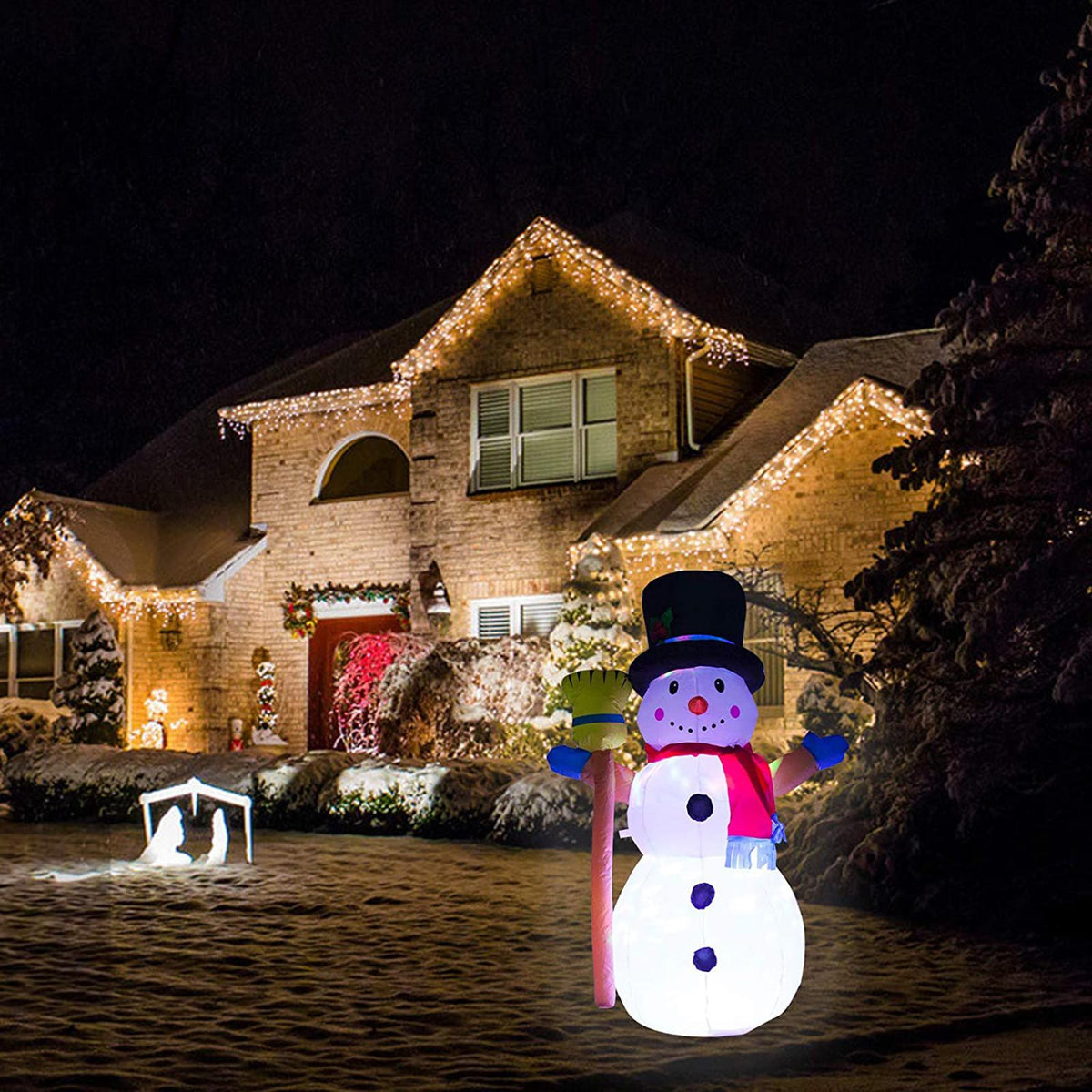 Christmas Ornaments 1.2M Inflatable Snowman Decoration Snowman Santa Claus Toys For For Holiday Party Home Gift