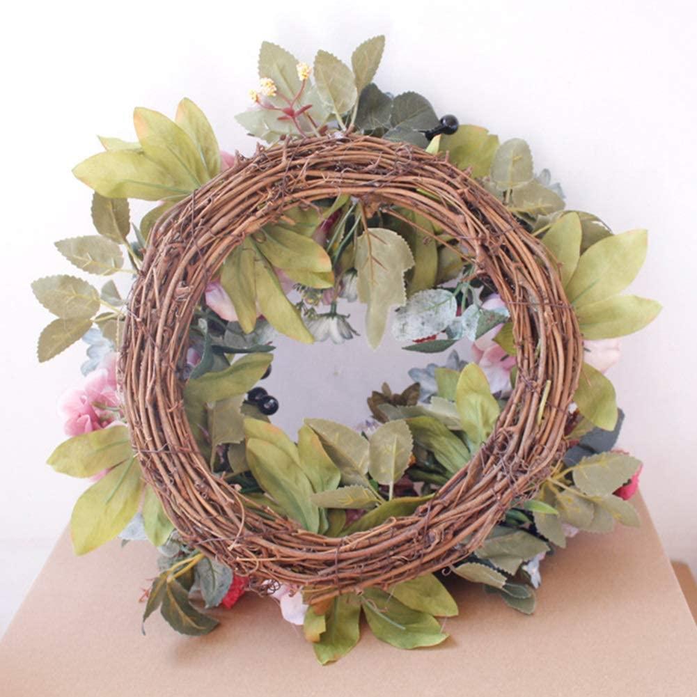 JJKFQ Christmas Xmas Decoration Simulation Peony Wreath Wall Door Candle Holder Decoration Simulation Peony Wreath Accessories