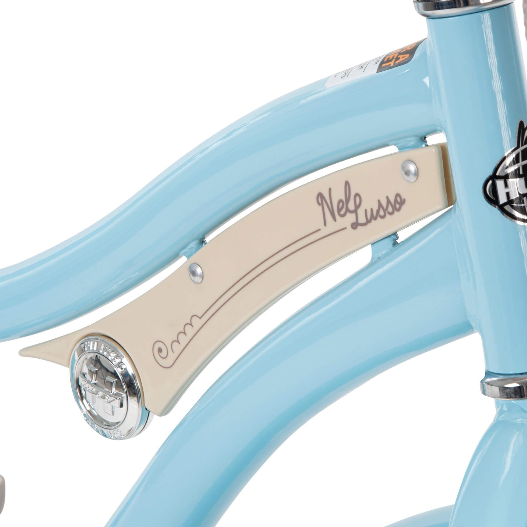 Huffy 24 In. Girls Nel Lusso Women's Classic Beach Cruiser Bike, Light Blue