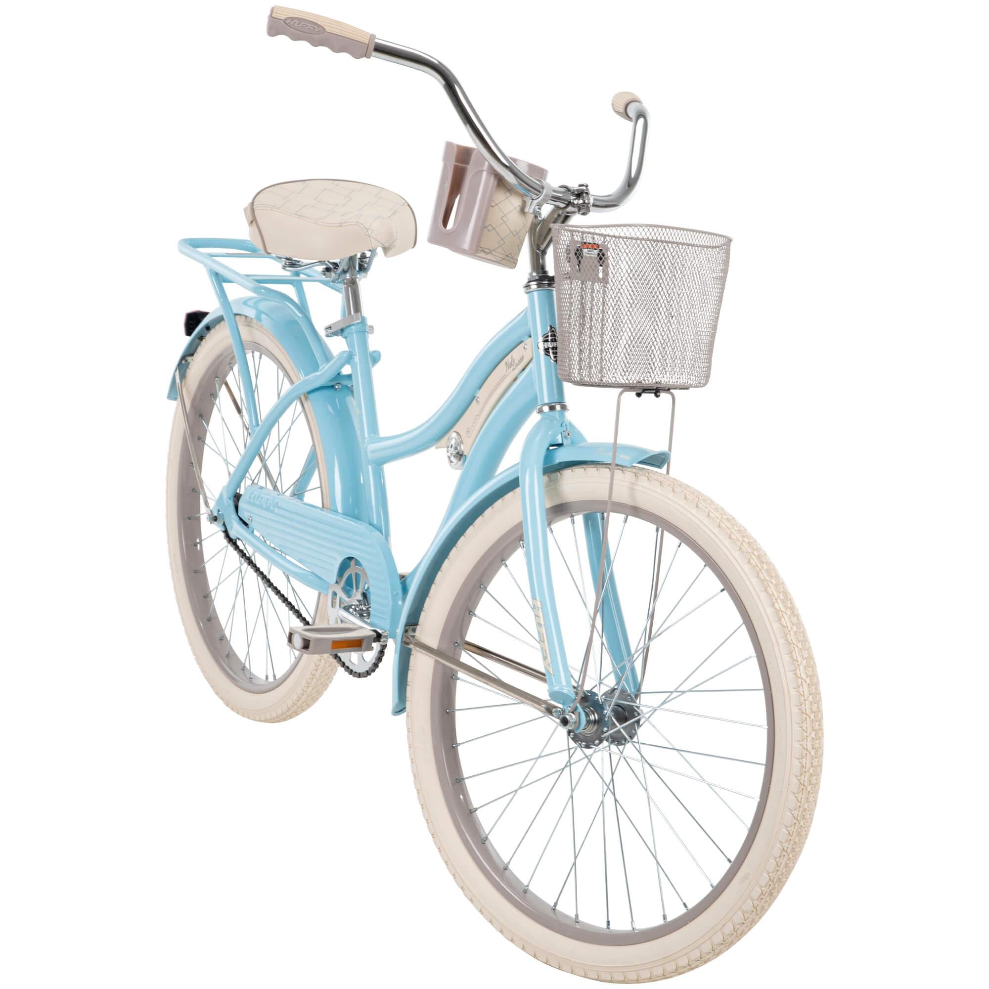 Huffy 24 In. Girls Nel Lusso Women's Classic Beach Cruiser Bike, Light Blue