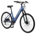Schwinn Wanderlust Electric Hybrid Bike, 700c wheels, 7 speeds, 250-watt pedal assist motor, light blue