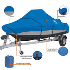 Model E Up to 20 ft. to 22 ft. L, Beam Width to 106 in. Stellex Blue Boat Cover Fits