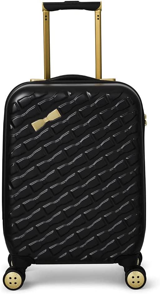 Women's Belle Fashion Lightweight Hardshell Spinner Luggage (Black, Carry-On 21-Inch)