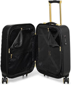 Women's Belle Fashion Lightweight Hardshell Spinner Luggage (Black, Carry-On 21-Inch)