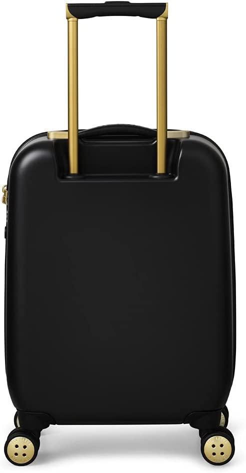 Women's Belle Fashion Lightweight Hardshell Spinner Luggage (Black, Carry-On 21-Inch)
