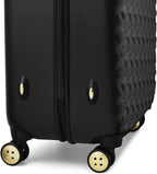 Women's Belle Fashion Lightweight Hardshell Spinner Luggage (Black, Carry-On 21-Inch)