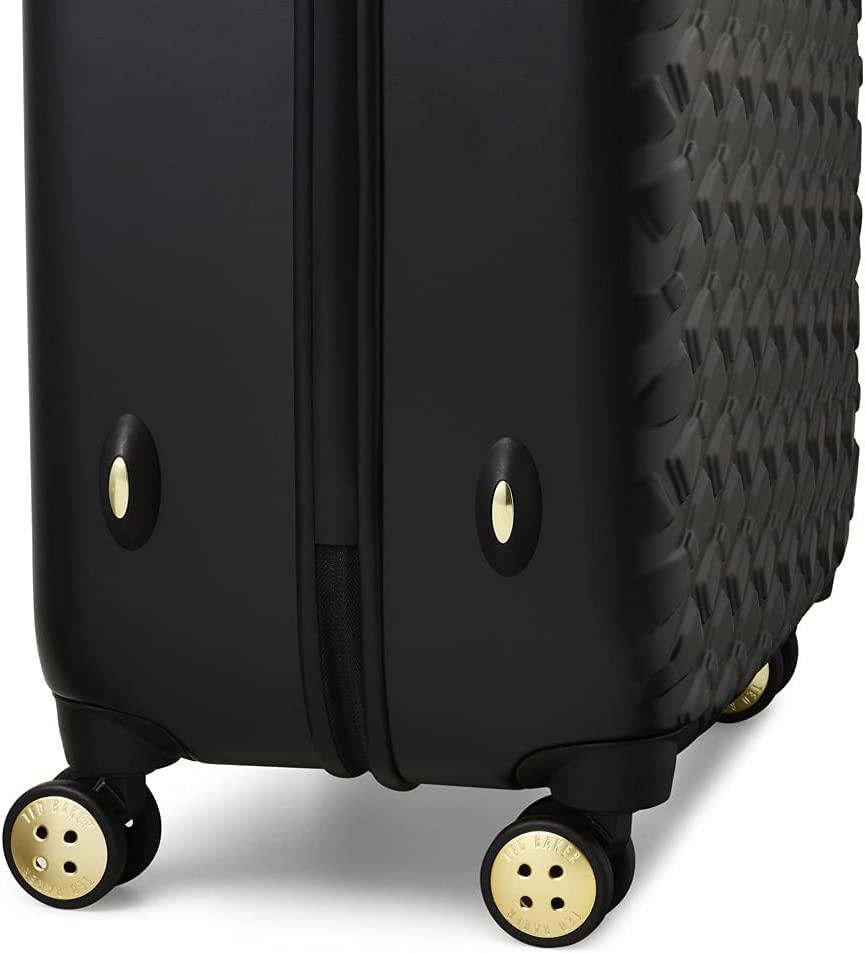 Women's Belle Fashion Lightweight Hardshell Spinner Luggage (Black, Carry-On 21-Inch)