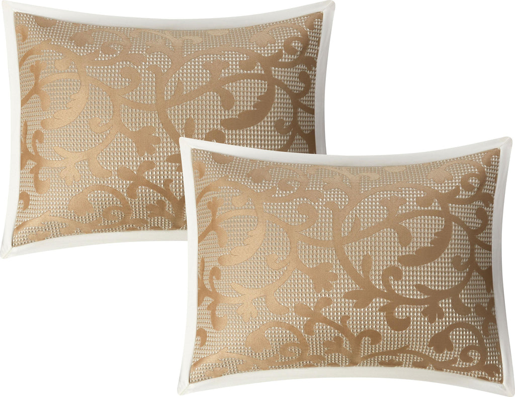 Penelope 14 Piece Paisley Jacquard Comforter Set in Taupe by Nanshing, Queen