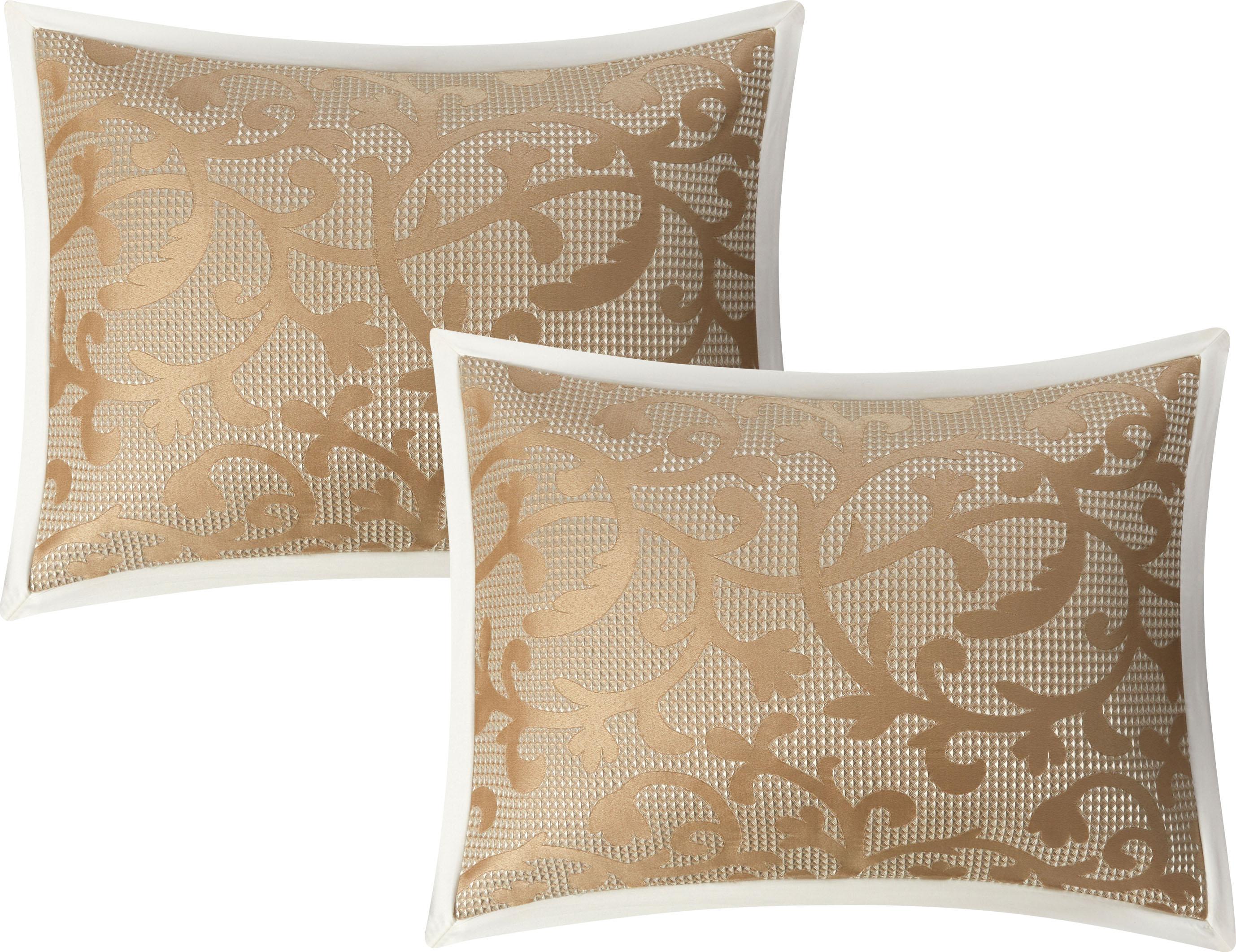 Penelope 14 Piece Paisley Jacquard Comforter Set in Taupe by Nanshing, Queen