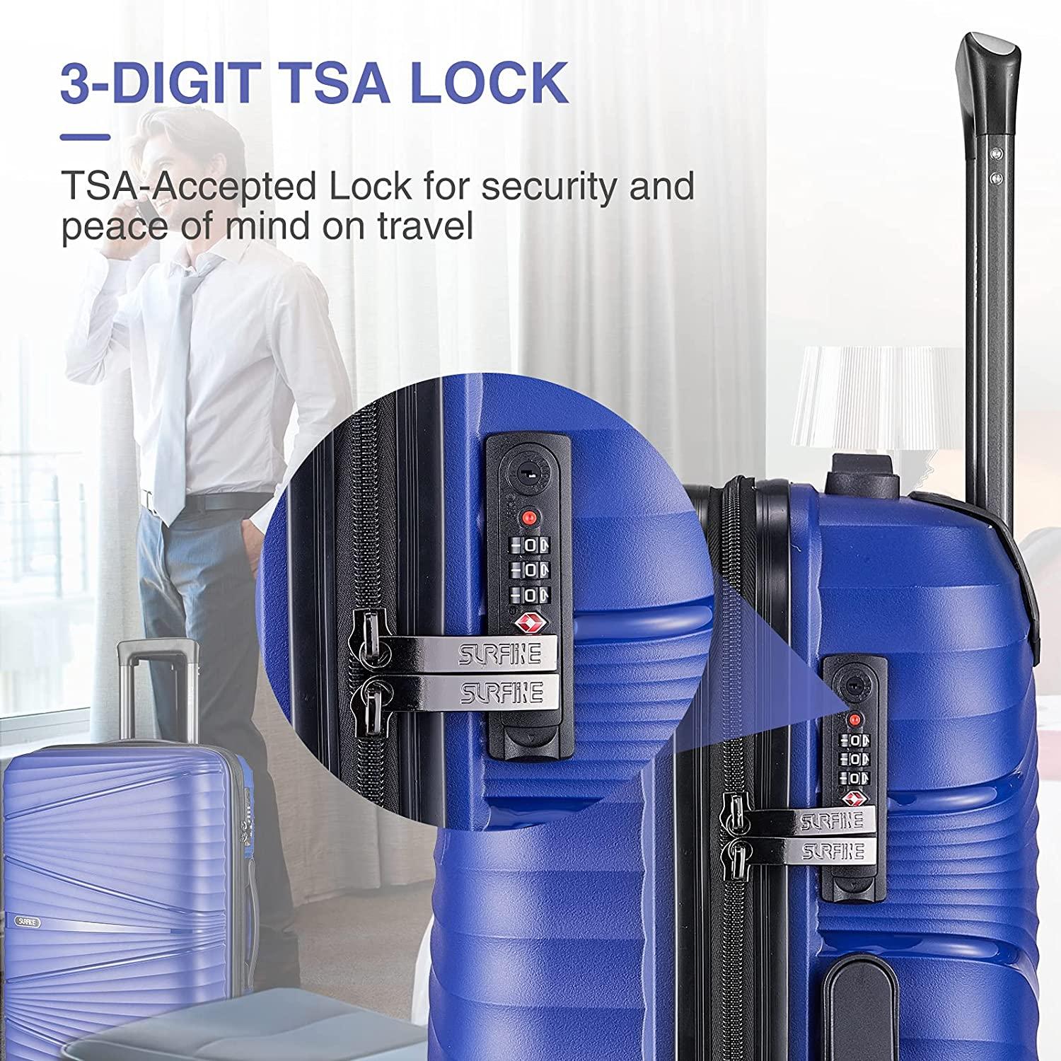 Luggage Sets 3 Piece Carry On Luggage Set Clearance Hardside Suitcase Sets with Spinner Wheels TSA Lock (20in/24in/28in)