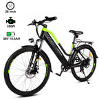 INTHEAIR Adults 26 In. 350 W Electric Mountain Commuter Bicycle for Women Men with 36 V/10.4 Ah Hidden Removable Battery, Fast Charge,  7 Speed Gears